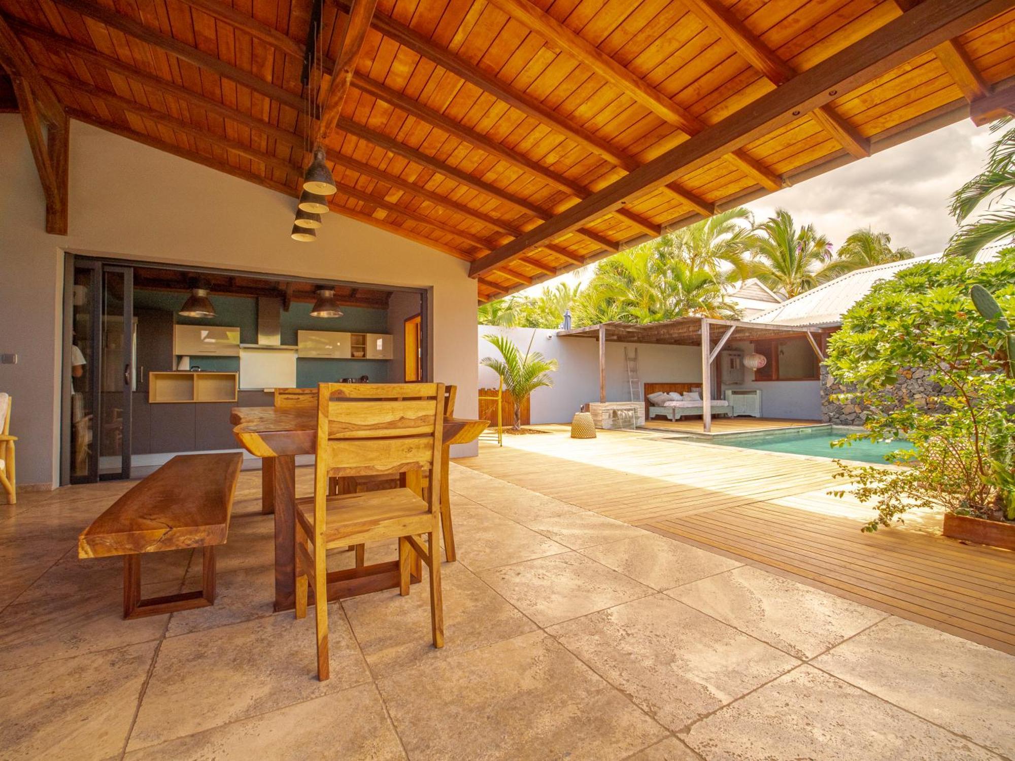La Kaz Veloutier - Villa 4 Chambres Avec Piscine La Saline Le Bains Luaran gambar