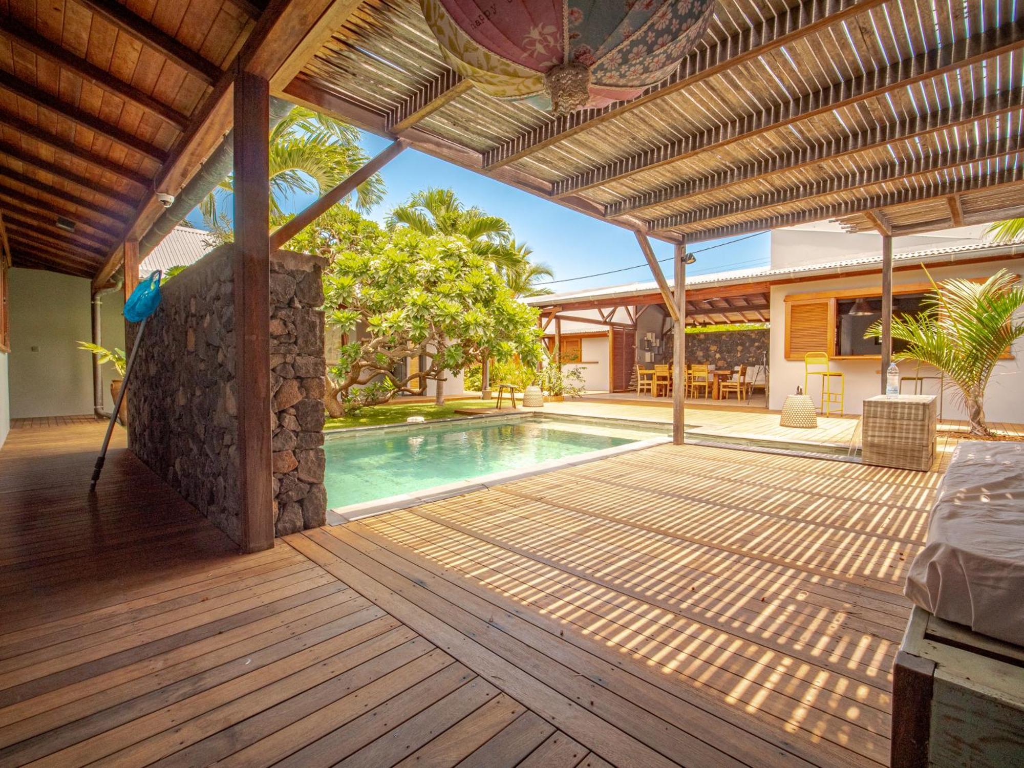 La Kaz Veloutier - Villa 4 Chambres Avec Piscine La Saline Le Bains Luaran gambar